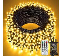 22m 220 LED Christmas Fairy Lights Outdoor Plug in with Remote/Timer - 8 Modes Waterproof String Light Mains Powered, Christmas Lights for Tree Garden Party Decorations（Warm White）