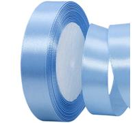 22m Pale Blue Ribbon Pale Blue Satin Ribbon 20mm, PaleBlue Hair Ribbon.Cake Bows for Easter Gift Wrapping Fabric Polyester SatinRibbon for Gift Wrapping Hair Bows Cake Easter VJ Day 80th Anniversary