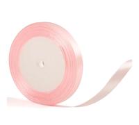 22m x 10mm Thin Baby Pink Ribbon Wedding Car Ribbon, 2/5 inch Slim Pastel Pink Satin Ribbon for Gift Wrapping Wedding Christmas Birthday Present Cake Hair Bow Florist Bouquet Crafts Decorations