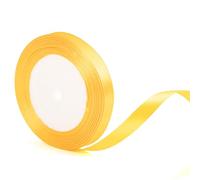 22m x 10mm Thin Yellow Ribbon Thick Helloween Satin Ribbon, 2/5 inch Slim Yellow Ribbon for Gift Wrapping Wedding Halloween Xmas Birthday Present Cake Hair Bow Florist Bouquet Crafts Decorations