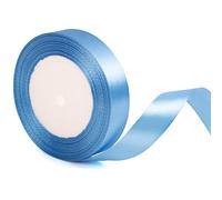 22m x 20mm Wide Azure BlueRibbon Silver Satin Ribbon, 4/5 inch Thick Azure Blue Ribbon for Gift Wrapping Wedding Christmas Birthday Present Cake Hair Bow Florist Bouquet Crafts Decorations