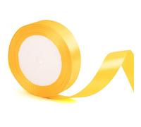 22m x 20mm Wide Yellow Ribbon Thick Helloween Satin Ribbon, 4/5 inch Thick Yellow Ribbon for Gift Wrapping Wedding Halloween Xmas Birthday Present Cake Hair Bow Florist Bouquet Crafts Decorations
