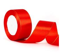 22m x 40mm Wide Red Ribbon Thick Christmas Ribbon for Gift Wrapping, 1.5 inch Thick Red Satin Ribbon for Christmas Wedding Car Xmas Present Cake Gift Wrapping Hair Bow Bouquet Crafts Decorations