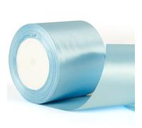 22m x 75mm Wide Baby Blue Ribbon, 3 inch Thick Light Blue Wedding Car Ribbon for Gift Wedding Car Christmas Birthday Present Cake Hair Bow Florist Bouquet Decorations