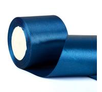 22m x 75mm Wide Navy Blue Ribbon Thick Dark Blue Satin Ribbon, 3 inch Thick Navy Ribbon for Gift Wrapping Wedding Car Christmas Birthday Present Cake Hair Bow Florist Bouquet Crafts Decorations