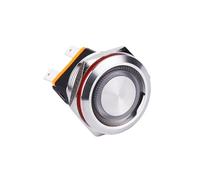 22mm 12V 24V 220V car power on-off momentary Signal control Without LED 2NO 15A push button switch IDGTTLDF(With Harness,Latching)