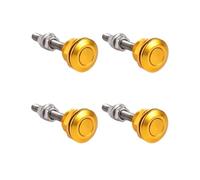 22mm 1Pc/4Pcs Universal Push Button Bonnet Pins Aluminum Quick Release Latch Bumper License Plate Lock(4Pcs-Gold)