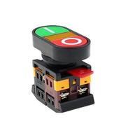 22mm 220V AC ON/OFF START STOP 1 NO NC APBB-22N Double key double position With LED yellow lamp control button switch reset(36V)