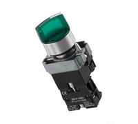22MM 220V AC Rotary Switch with Green LED Light for Industrial Panel Mounting and Relay-Based Control Systems XB2 Series (Green)