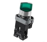 22MM 220V Illuminated Rotary Switch with Green LED for Industrial Control Panels and Electromagnetic Starter Interfaces XB2 (Green)