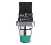 22MM 220V Rotary Knob Switch with Green LED Light for Industrial Panel Mounting and High-Current Control Applications XB2 (Green)