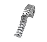 22mm 24mm Curved End Solid Stainless Steel Watch Chain Compatible With Panerai Strap PAM01441 PAM01316 PA111metal Watchband For Men Bracelet(Silver Curved strap,22mm)