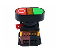 22mm/25mm 220V AC ON/Off Start Stop 1 NO NC 2 Buttons APBB-22N Momentary Double Head Push Button Switch with Light Contactor (Size : 220V)