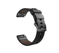 22mm 26mm Genuine Leather Strap Fit For Garmin Fenix8 7X Pro/6X Pro/5X Plus 6/6 Pro/5/7 Pro(Black,26mm)