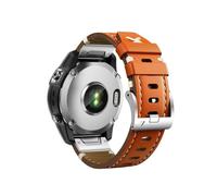 22mm 26mm Genuine Leather Strap Fit For Garmin Fenix8 7X Pro/6X Pro/5X Plus 6/6 Pro/5/7 Pro(Brown 4,26mm)