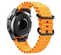 22mm 26mm Ocean Silicone Wristband Strap For Garmin Approach S62 Fenix5x 5Plus Fenix 6x 6 6Pro Fenix7x 7 Watch Band Intinct1 2 Quick Fit Bracelet D2 Watchbands