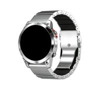 22mm 26mm Quick Fit Titanium Rubber Band Bracelet For Garmin Fenix 8 7X 7 6X 6 Pro 5X 5 Plus Instinct Tactix7pro Metal Strap(Silver+Black,22mm Fenix7 pro)