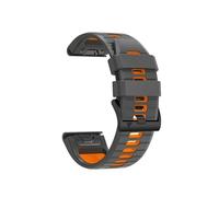 22mm 26mm Quick Installation Dual Color Silicone Strap Fit For Garmin TACTIX DELTA/Initial 2X/Descent Mk2 Mk2i G1/MARQ/Enduro 2(Carbon Gray Orange,QuickFit 26mm)