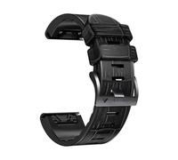 22mm 26mm Quick Release Leather+Silicone Band For Garmin Fenix 8 7X 7 6X 6 Pro 5X 5 Plus Tactix8 7pro Replace Bracelet Accessories(Black,22mm)