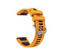 22mm 26mm Quick-Release Silicone Band Bracelet For Garmin Fenix 8 7X 7 6X 6 Pro 5X 5 Plus Instinct Tactix8 7pro Strap(Orange black,26mm(Fenix 8 51mm))