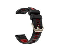 22mm 26mm Quick-Release Silicone Band Bracelet For Garmin Fenix 8 7X 7 6X 6 Pro 5X 5 Plus Instinct Tactix8 7pro Strap(Black red,26mm(Fenix 8 51mm))