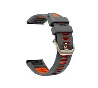 22mm 26mm Quick-Release Silicone Band Bracelet For Garmin Fenix 8 7X 7 6X 6 Pro 5X 5 Plus Instinct Tactix8 7pro Strap(Gray orange,22mm(7/6/5))