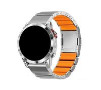 22mm 26mm Quick Release Titanium+Silicone Band For Garmin Fenix 8 7X 7 6X 6 Pro 5X 5 Plus Tactix8 7pro Replace Bracelet(Silver+Orange,26mm Fenix 8 51mm)
