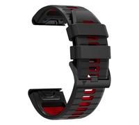 22mm 26mm Silicone Strap For Enduro 3 Tactix Bracelet For Garmin Fenix 8 E 7 7X Pro 5 5X Plus 6 6X Pro Epix Gen 2 QuickFit Band,Black and Red (1),For QuickFit 26mm