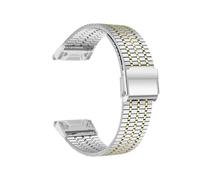 22mm/26mm Stainless Steel Quick Release Watch Band Compatible with Garmin Fenix 7/7X/6/6X Pro/5X Plus/Enduro 2/Forerunner 955,(Silver-gold,For Garmin Fenix 5)