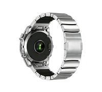 22mm 26mm Titanium Silicone Band For Garmin Fenix 8 7X 7 6X 6 Pro 5X 5 Plus Instinct Tactix8 7pro Metal Replace Bracelet(Silver+Black,22mm(7/6/5))