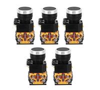 22mm 37V 440V Push Button Switch Self Resetting Button Switch without Light Engineering Plastic Strong Convenient for Home Use (Black)