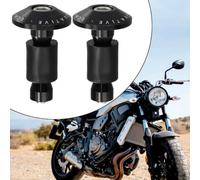 22mm 46mm Long Bar Ends CNC Black Pair | High-grade CNC for aluminium, anodized black finish, 22mm fit, crash protection, sl esign