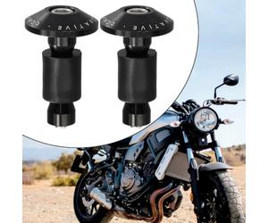 22mm 46mm Long Bar Ends CNC Black Pair | High-grade CNC for aluminium, anodized black finish, 22mm fit, crash protection, sl esign
