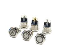 22mm 5V Metal Button Switch Momentary Latching with Light 1pcs(Bule Led,MOMENTARY_POWER_3-6V)