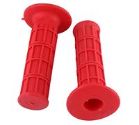 22mm 7/8" Rubber Motorcycle Handlebars Hand Grips New Black 1 Pair for Dirt Bike Pit Bike(Red)