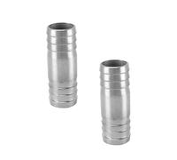 22mm Barb Hose Fittings, 2-Way Straight Coupler Air Hose Connectors Stainless Steel Quick Adapter for Air Pipe, Fuel Line, Water Pipe (Pack of 2)
