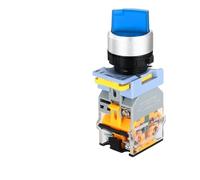 22mm Blue Selector Switch with LED Waterproof Latching Momentary 2NO 1NO1NC 2 3 Position 10A Rotary Knob Power Switch 12V 24V 220V(2NO,2 Position Self-lock,380V)