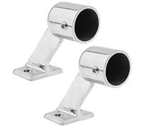 22mm Boat Deck Hand Rail Bracket Marine Handrail Holder Fitting 60° End Stanchion Stainless Steel Polished Hardware Tube Parts for Yacht Motorcycle (Pack of 2)