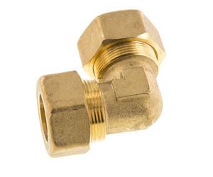 22mm Brass 90 deg Elbow Compression Fitting 54 Bar DIN EN 1254-2