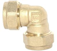 22mm Brass Compression 90 Degree Equal Elbow Connectors - Packs of 3