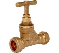 22mm Brass Stopcock - Compression
