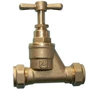 22mm Brass Stopcock - Compression - Pack of 2