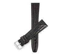 22mm Brown Ultra Slim Genuine Leather Watch Strap Band, Buffalo Pattern, Anti-Allergic Lining