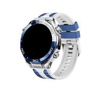 22mm Button Quick Release Strap For Huawei GT6 GT5 Pro 46mm Silicone Band For Huawei Watch 5 4 Ultimate 2 Replace Bracelet(White blue,For Watch 5 46mm)