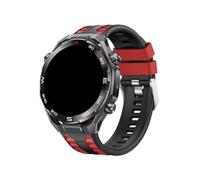 22mm Button Quick Release Strap For Huawei GT6 GT5 Pro 46mm Silicone Band For Huawei Watch 5 4 Ultimate 2 Replace Bracelet Accessories(Black red,For Ultimate)