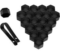 22mm Cap Nut Bolt Covers - 20PCS Wheel Nut Caps for Auto Hub Protection & Decoration | Anti-Rust Tyre Nut Covers(Black,21mm)