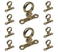 22mm Cast Brass Screw-On Pipe Bracket, Die-Cast Pipe Clip - Pack of 10
