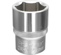 22mm Chrome Vanadium Steel Drive Socket - 1/2 Inch Square Drive Tool For Professionals