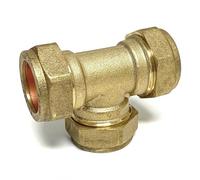 22mm Compression Brass Equal Tee (1)