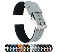 22mm Cool Grey/Black - BARTON Elite Silicone Watch Bands - Quick Release - Choose Strap Color & Width